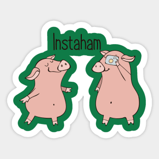 Instaham- Funny Pig Selfie Gift Sticker